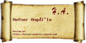 Hefner Angéla névjegykártya